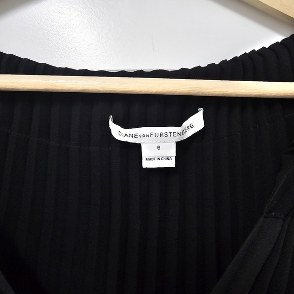 DVF Diane Von Furstenberg MIKINO Pleated Mini Tunic Dress Sailor Black Size 6 - Picture 11 of 13